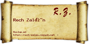 Rech Zalán névjegykártya